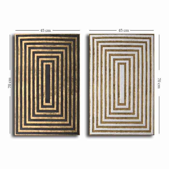 Wallity Conjunto de 2 Cuadros Decorativos sobre Lienzo Multicolor 45x70 cm